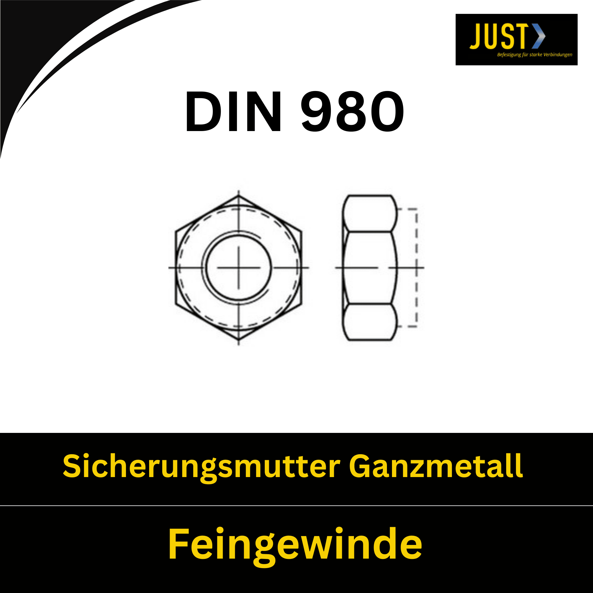 Bild für Kategorie DIN 980 ➤ Sicherungsmutter Ganzmetall (Feingewinde)